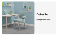 Ergonomic Design Adjustable Posture Chair Support Adjustable Rolling Study Chair Wheeled Base children's Furniture High-Rebound Cushion for Students, Kids, Home, Bedroom, Classroom