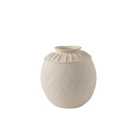 Ceramic Vase Ribbed Tabletop Vase Textured for Entryway