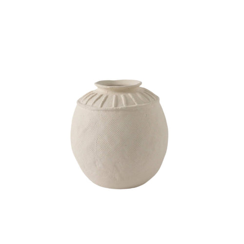 Ceramic Vase Ribbed Tabletop Vase Textured for Entryway
