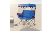 Double Seat Canopy Chair Backrest Portable Folding Loveseat Protection Outdoor Seating for Campers