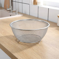 Kitchen Colander Bowl with Handles, Stainless Steel Double Layer Colander and Rice Washing Bowl, Modern Minimalist Style Vegetable Strainer