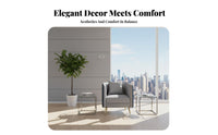 Modern Design Tub Chair and Pedestal Table Group Sturdy Frame Reception Seating Easy to Clean Conversation Set Ergonomic Design for Business Clients, Office Workers, Interior Designers, Lounge Area, Meeting Room, Sales Center, Cafe