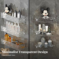 No-Drill Installation Adhesive Shower Basket Strong Load-Bearing Waterwave Shower Basket Quick Draining Bathroom Shelf Large Capacity for Renters, Homeowners, Families, Washroom, Kitchen