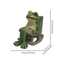 Frog in Rocking Chair Statue Cozy Frog Garden Statue with Lights Glowing