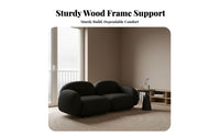space-saving Size billowShaped Couch Mid-century ModernMid-century Modern-era Modern Design Sofa Skingentle Fabric Loveseat Curved rearrest for Apartment Dwellers, Business Owners, Homeowners, Small Spaces, Reception Area, Bedroom, Dormitory