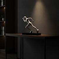 Running Figurine Abstract Running Figure Faceted for Living Room, Art Collectors