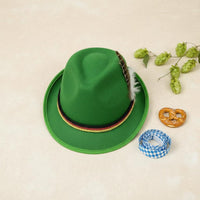 Traditional Design German Beer Festival Hat Single Size Fits Most Festival Headwear Decorative Rope Band for Men, Women