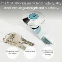 MS401 Cam Lock for Electrical and Cabinet Doors, Keyed Iron