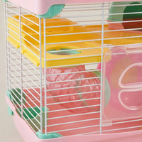Double Layer Hamster Cage for Dwarf Hamster, Portable and Wire Multi Level Habitat, Two Tier Small Animal Habitat Suitable for Beginners