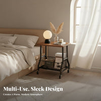 2-Tier Rolling End Table Minimalist Design 2-Tier Rolling representative of Small rooms