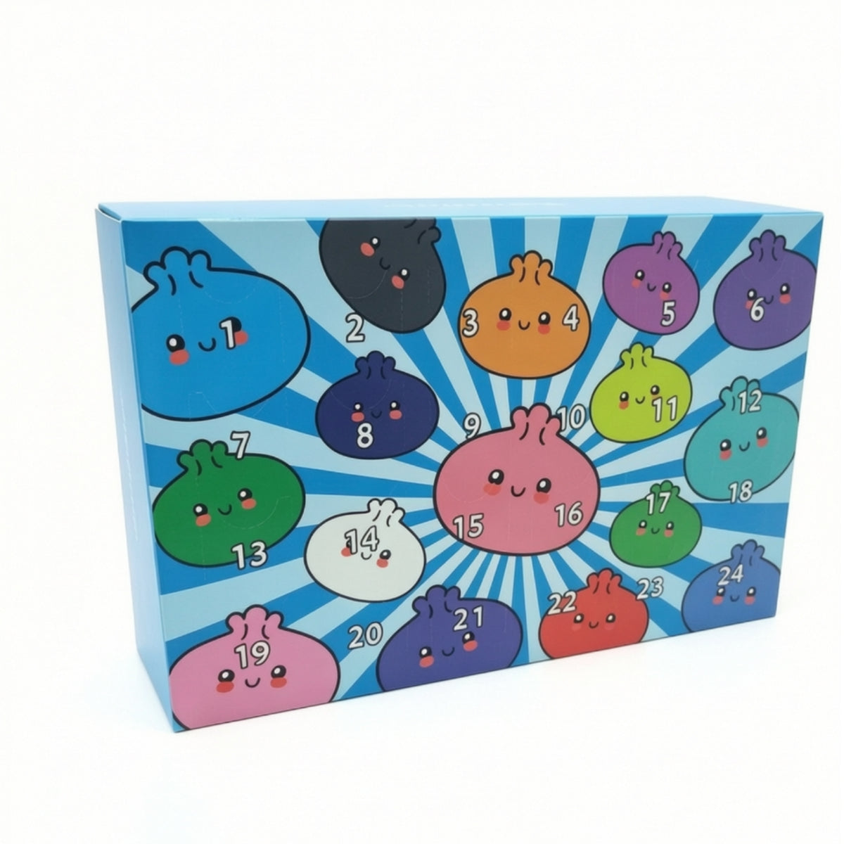 24 Pieces Slow-Rebound Dumpling Squishy Stress Relief Mystery Countdown Calendar Sensory Press Toy Cute for Children