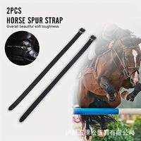 Genuine Leather Spur Straps with Metal Buckle, Model 008, for Equestrian Use