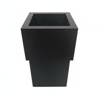 Square Wooden Waste Container Boxy Wood Wastebasket Rustic Design