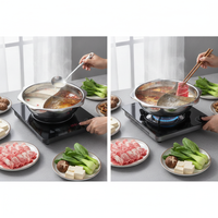 Extra Thick Stainless Steel Octagonal Hot Pot with Dividers for Induction Cooktops