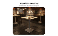 Hardwood Wood Construction Table and Seating set fashionable Design Wooden dining hall Table and Chairs Multiple Configurations Restaurant Furniture Easy Assembly for pasta Shops, Snack bar stools, Restaurants