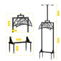 Tall Frame Yard Organizer Pointed Stakes Garden Hose Holder with Spikes for Farm
