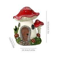 Fungi House with Solar Light Resin Fungi House Outdoor for Flower Bed