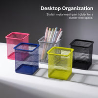 Desk Organizer for Study Table, Metal Mesh Pencil Holder for Lightweight Desktop Pen Organiser, Colorful Storage Solution
