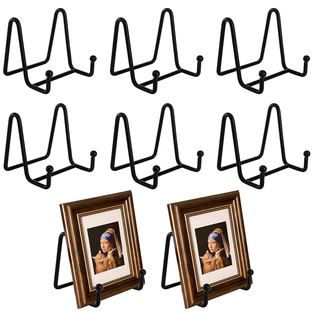 6 Pieces Wire Display Easel Minimalist Metal Frame Stand Polished Edges for Desk