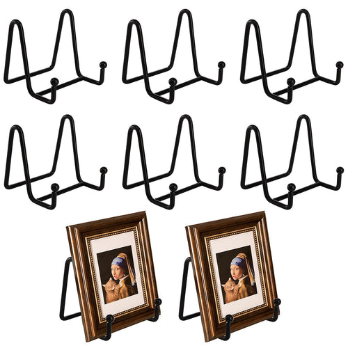 6 Pieces Wire Display Easel Minimalist Metal Frame Stand Polished Edges for Desk