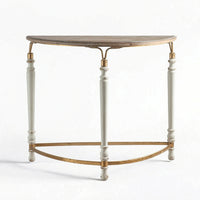 Half-Round Console Table Classic Demilune Console Table Refined for Entryway