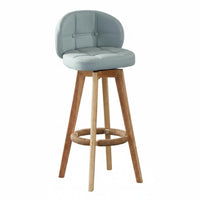 Upholstered Swivel Stool with Backrest High-Density Foam Padding Counter Chair