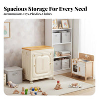 Wheeled Toy Chest Large Capacity Playroom Organizer Easy to Clean for Toddlers