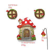 Miniature Tree Door and Panes Resin Material Fairy Door and Panes Set