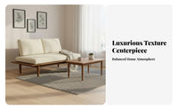 Nordic Design Wooden Frame Couch Set Japanese design Living Room Furniture Small Apartment suitable Seating Group Minimalist Aesthetic for Homeowners, Adults, Lounge Area, Sunroom