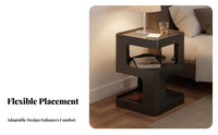 Space-Saving 2-Tier Accent Table Multi-Purpose Number 5 Shaped End Table Versatile Design Nightstand Exposed Storage for Apartment Dwellers, Homeowners, Students, Bedroom, Living Room, Study, Office