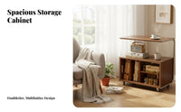2-Tier Rolling End Table Multi-Functional for Bedroom, Office Workers, 360-degree swivel castersafters