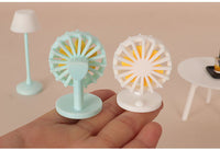 Dollhouse Miniature Furniture Set Table Chair Fan Tray Drink Mini Floor Lamp Model Photography Prop