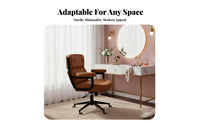 Soft Upholstery Upholstered rotating Armchair Modern design paddinged Armchair Rolling Casters Task Chair Ergonomic rearrest for Students, Women, Girls, Study Room, Bedroom
