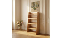 Leaning Bookshelf Open Shelves 5-Tier Bookshelf Space-Saving Ladder Shelf for Living Room, Bedroom