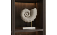 Conch Sculpture Textured Shell Statue with Stand Sea Influenced Figurine for Interior Decorators, Office Desk