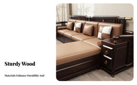 Asian design Couch and Table collection tranquil Aesthetic Multi-Piece Couch with Chaise All-Season Use Sofa Set for Families, Apartment Dwellers, Lounge Area