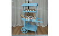 Wheeled Design Rustic Display Trolley Wheels Farmhouse Display Trolley Tiered Shelves for Balcony, Shop Window, Bar