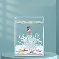 Clear Glass Betta Fish Tank Desktop Aquatic Habitat