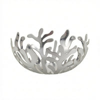 Fruit Basket with Cutout Sides Sculptural Coral Fruit Bowl Glossy for Tabletop