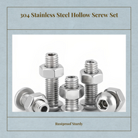 304 stainless steel hex hollow screws, rustproof for lamps, electronics, assembly