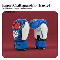 Long-Lasting Kids' Boxing Gloves Secure Wrist Support Kids Boxing Gloves Shock Absorbing Graffiti Sparring Mitts High-Density Foam for Beginners, Toddlers, Training, Muay Thai