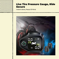 Motorcycle Tire Pressure Monitoring System, Cordless, LCD