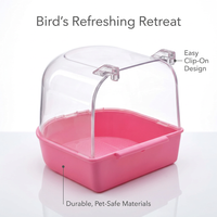 Bird Bath Tub for Cages, Pet Bird Bath Box, Hanging Bathtub Bird Cage Accessory, #variant:Green