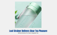 Sports Water Bottle, Large Capacity, Frosted Plastic, Outdoor, Portable Strap, Tea Infuser, Transparent