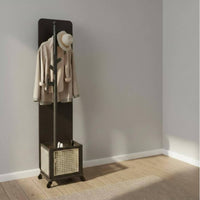 Rolling Hall Tree with Mirror Unrestricted Standing Garment Stand Mobile Design