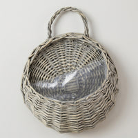 Plant Pots Hanging Basket with Wicker Basket Style for Indoor Plants, Half Round Artificial Plants Decor, Woven Basket Wall Planter for Home