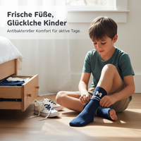 Kids Boys Cotton Mid-Calf Socks, Seamless Athletic Socks for Big Kids & Teens