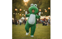 Inflatable Frog Costume Oversized Inflatable Amphibious Costume Green Bodysuit for Cosplay, Stage Performances