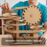 Electric Marble Course DIY Assembly Electric Mechanismized Cardboard Course Hands-on Learning Educational Toy for Children, Science Fair