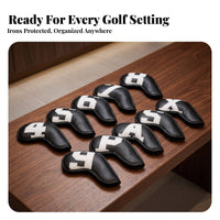 10 Pieces Golf Iron Headcover | Stitched Number Markings, Golf Iron Cover with Hook-and-Loop Closure, guard PU Material, for Travel